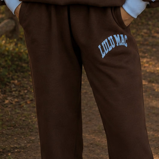 LM-PA-1009 Puff Pant- Brown/Light Blue