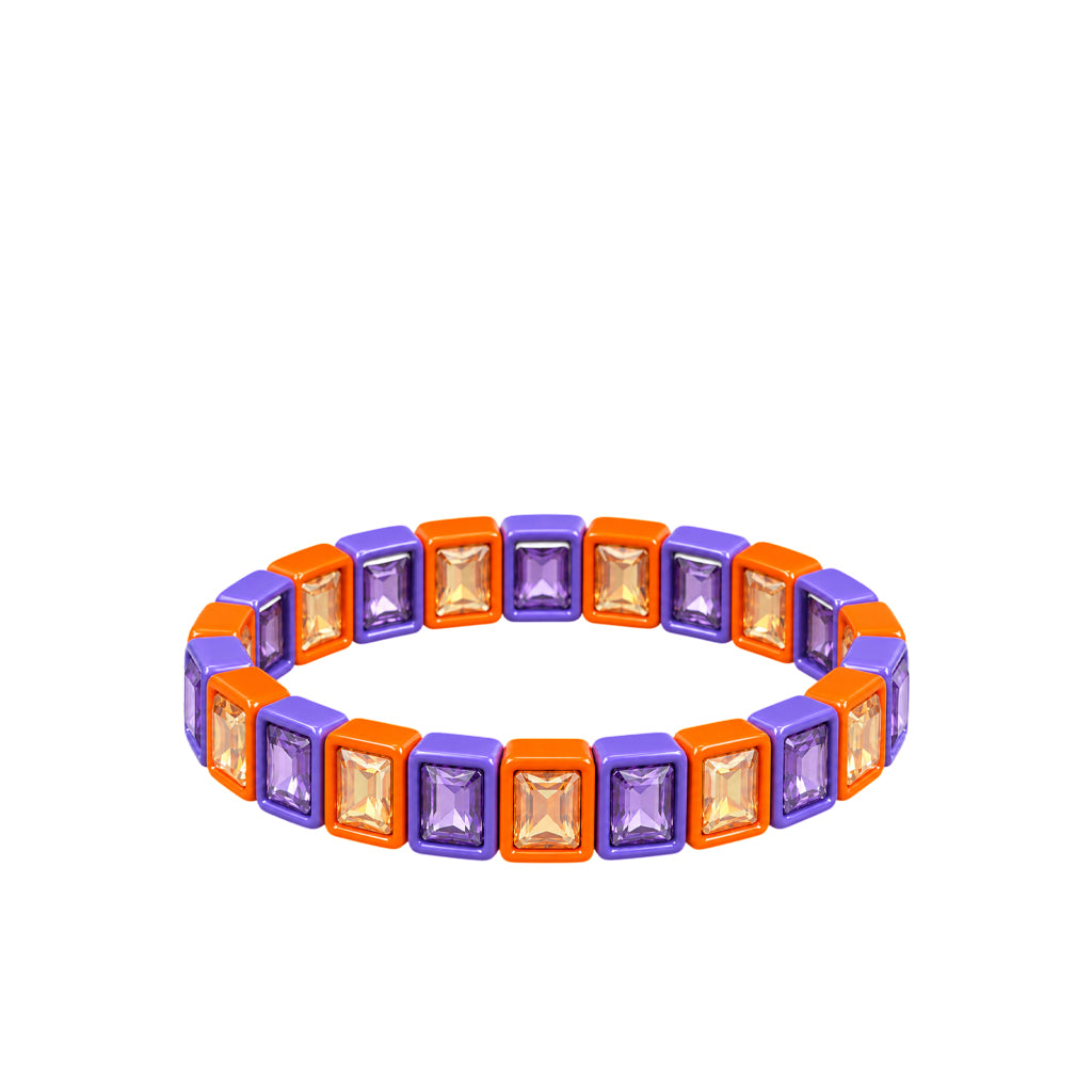 BR-RS-1002 Purple/Orange Rhinestone Bracelet