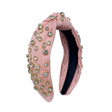 HB-9214 Pearl Top Knot Headband Coral