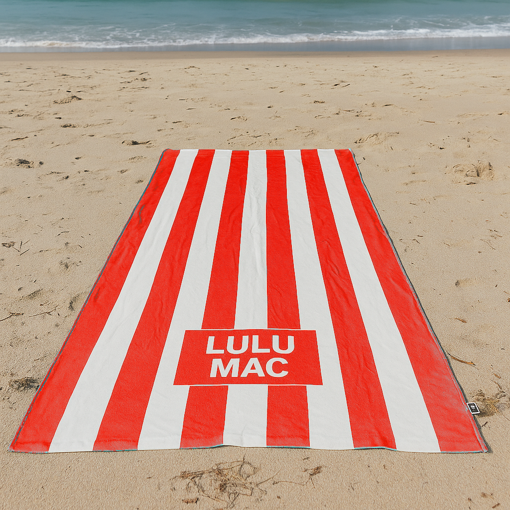 BT1413-Red Darby Beach Towel