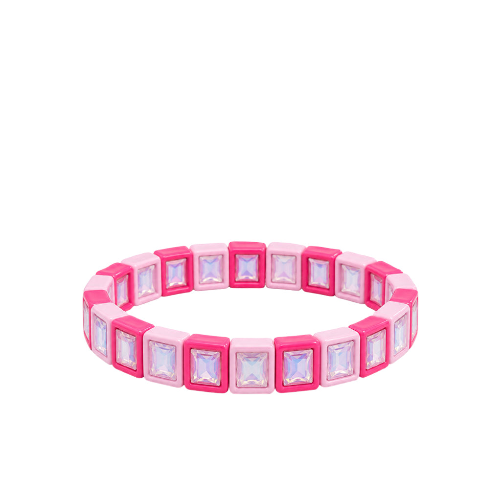 BR-RS-1002 Lt Pink/Bubblegum Rhinestone Bracelet