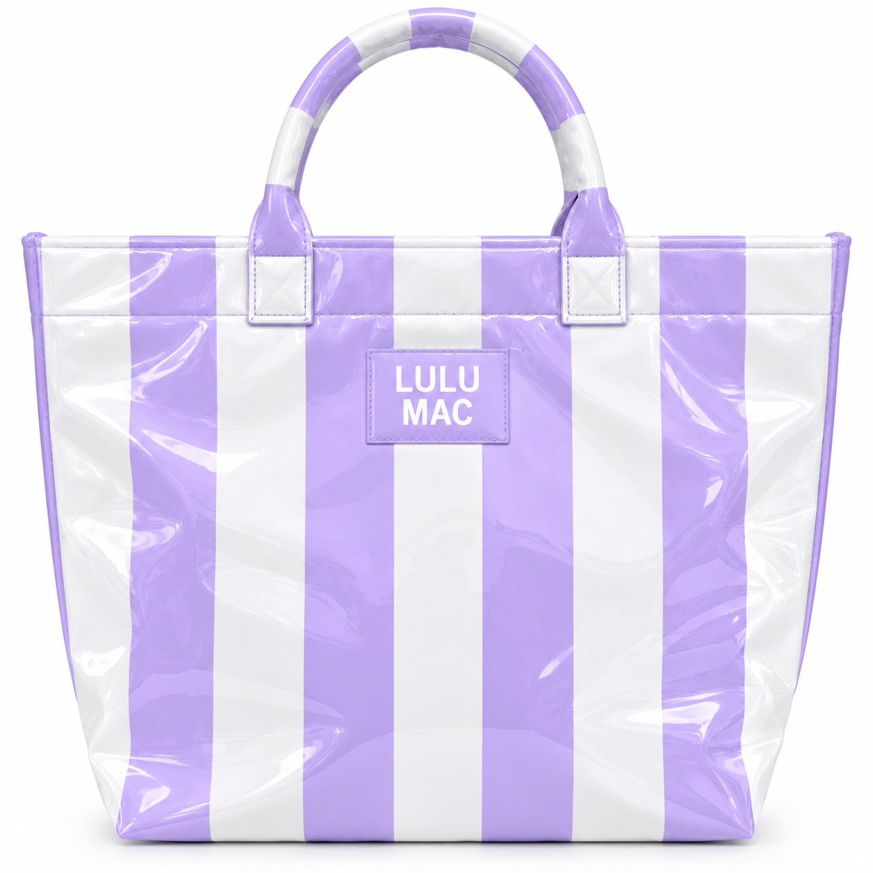 LM-BG-1003 TOTE BAG LAVENDER/WHITE STRIPE