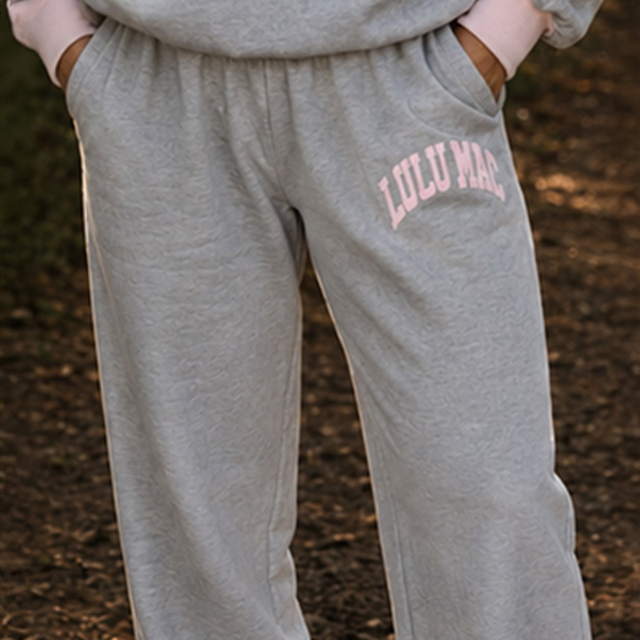 LM-PA-1009 Puff Pant- Grey/Light Pink