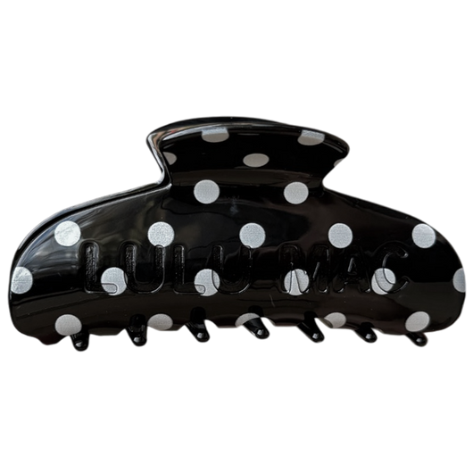 LULU MAC HAIR CLIPS LM-HR-1001- Black/White Dot