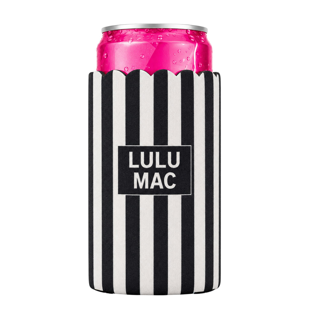 LM-SKZ-1005 Slim Can Koozie Black/White Stripe