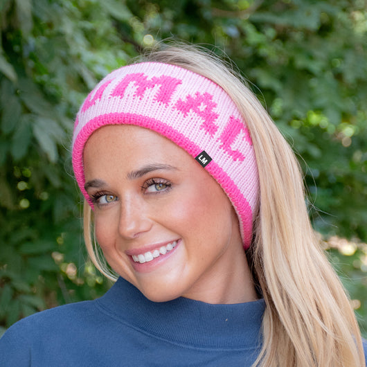 LM-HW-1001 LULU MAC KNIT HEADWRAP PINK