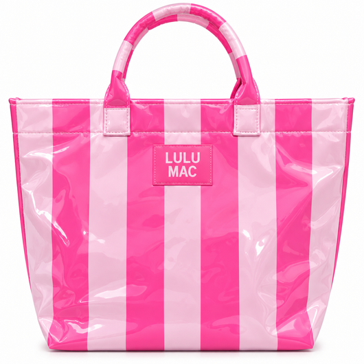 LM-BG-1003 TOTE BAG LT PINK/BUBBLEGUM STRIPE