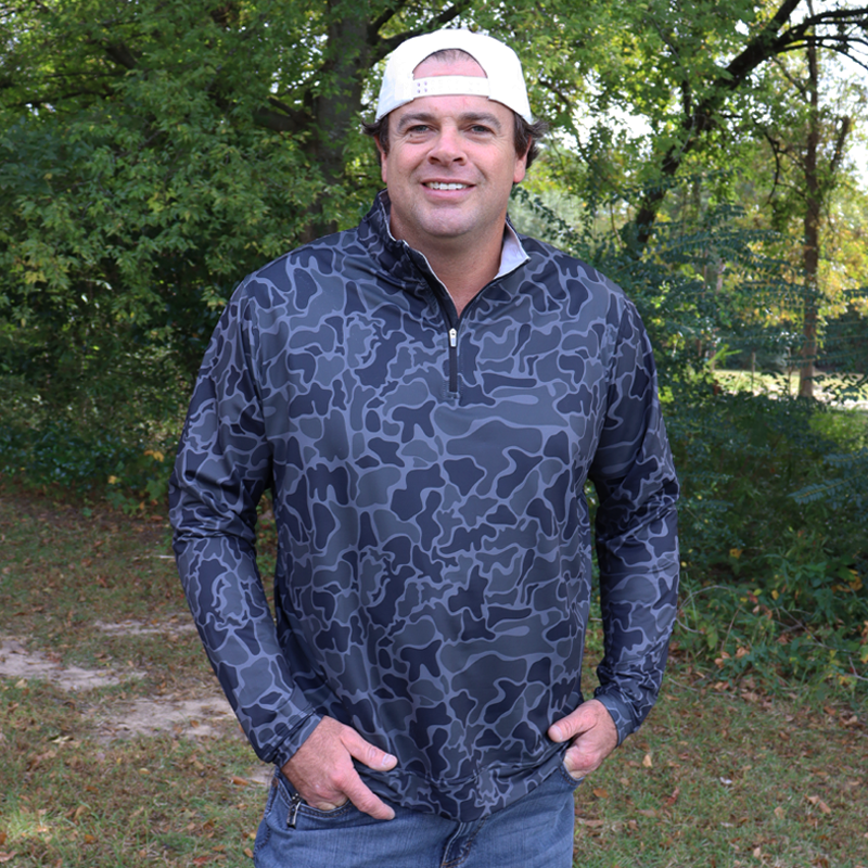 SL-SH1000 1/4 ZIP PULLOVER BLACK CAMO